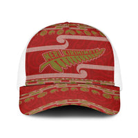 New Zealand Christmas Baseball Net Cap Meri Kirihimete Silver Fern Knit Style Green Color - Polynesian Pride