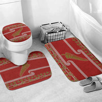 New Zealand Christmas Bathroom Set Meri Kirihimete Silver Fern Knit Style Green Color - Polynesian Pride