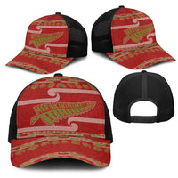 New Zealand Christmas Mesh Trucker Cap Meri Kirihimete Silver Fern Knit Style Green Color - Polynesian Pride