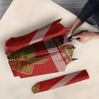 New Zealand Christmas Umbrella Meri Kirihimete Silver Fern Knit Style Green Color - Polynesian Pride