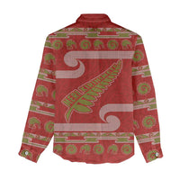 New Zealand Christmas Women Casual Shirt Meri Kirihimete Silver Fern Knit Style Green Color - Polynesian Pride