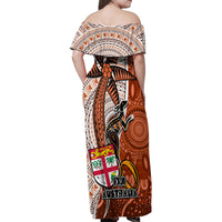 fiji-australia-rugby-family-matching-off-shoulder-maxi-dress-and-hawaiian-shirt-kangaroo-and-palm-tree-orange-tapa-pattern-mix-aboriginal