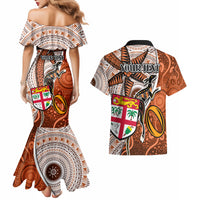 personalised-fiji-australia-rugby-couples-matching-mermaid-dress-and-hawaiian-shirt-kangaroo-and-palm-tree-orange-tapa-pattern-mix-aboriginal