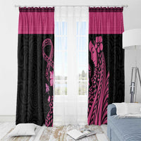 Breast Cancer Awareness Window Curtain Think Pink Polynesian Ribbon and Butterfly
