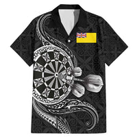 Personalised Niue Darts Masters Family Matching Mermaid Dress and Hawaiian Shirt Tribal Hiapo Dartboard - Polynesian Pride