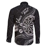 Personalised Niue Darts Masters Family Matching Off Shoulder Maxi Dress and Hawaiian Shirt Tribal Hiapo Dartboard - Polynesian Pride