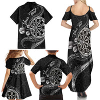 Personalised Niue Darts Masters Family Matching Summer Maxi Dress and Hawaiian Shirt Tribal Hiapo Dartboard - Polynesian Pride