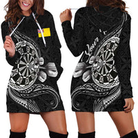 Personalised Niue Darts Masters Hoodie Dress Tribal Hiapo Dartboard - Polynesian Pride