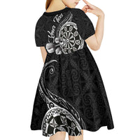 Personalised Niue Darts Masters Kid Short Sleeve Dress Tribal Hiapo Dartboard - Polynesian Pride