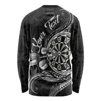 Personalised Niue Darts Masters Long Sleeve Shirt Tribal Hiapo Dartboard LT03 - Polynesian Pride