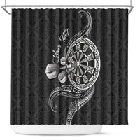 Personalised Niue Darts Masters Shower Curtain Tribal Hiapo Dartboard - Polynesian Pride