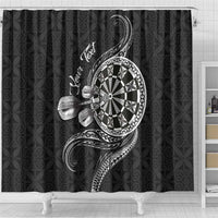 Personalised Niue Darts Masters Shower Curtain Tribal Hiapo Dartboard - Polynesian Pride