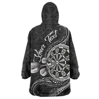 Personalised Niue Darts Masters Wearable Blanket Hoodie Tribal Hiapo Dartboard - Polynesian Pride