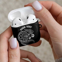 Personalised New Zealand Aotearoa Darts Masters AirPods Case Tribal Silver Fern and Ta Moko Dartboard - Polynesian Pride