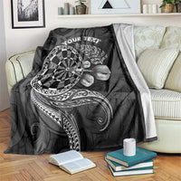 Personalised New Zealand Aotearoa Darts Masters Blanket Tribal Silver Fern and Ta Moko Dartboard - Polynesian Pride