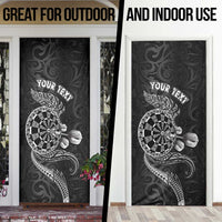 Personalised New Zealand Aotearoa Darts Masters Door Cover Tribal Silver Fern and Ta Moko Dartboard - Polynesian Pride