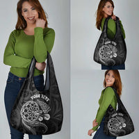 Personalised New Zealand Aotearoa Darts Masters Grocery Bag Tribal Silver Fern and Ta Moko Dartboard - Polynesian Pride