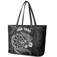 Personalised New Zealand Aotearoa Darts Masters Leather Tote Bag Tribal Silver Fern and Ta Moko Dartboard - Polynesian Pride
