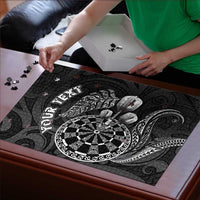 Personalised New Zealand Aotearoa Darts Masters Puzzle Tribal Silver Fern and Ta Moko Dartboard - Polynesian Pride