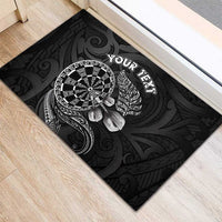 Personalised New Zealand Aotearoa Darts Masters Rubber Doormat Tribal Silver Fern and Ta Moko Dartboard - Polynesian Pride