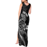 Personalised New Zealand Aotearoa Darts Masters Tank Maxi Dress Tribal Silver Fern and Ta Moko Dartboard - Polynesian Pride