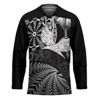 Personalised New Zealand Aotearoa Darts Masters Hockey Jersey Silver Fern and Maori Spirit - Polynesian Pride