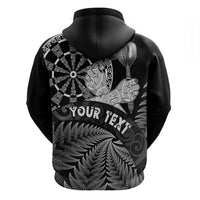 Personalised New Zealand Aotearoa Darts Masters Hoodie Silver Fern and Maori Spirit - Polynesian Pride