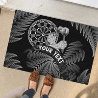Personalised New Zealand Aotearoa Darts Masters Rubber Doormat Silver Fern and Maori Spirit - Polynesian Pride