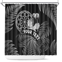 Personalised New Zealand Aotearoa Darts Masters Shower Curtain Silver Fern and Maori Spirit - Polynesian Pride