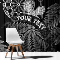 Personalised New Zealand Aotearoa Darts Masters Window Curtain Silver Fern and Maori Spirit - Polynesian Pride