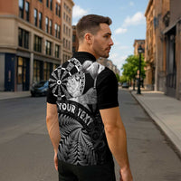 Personalised New Zealand Aotearoa Darts Masters Zipper Polo Shirt Silver Fern and Maori Spirit - Polynesian Pride