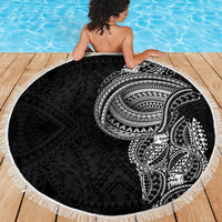 Traditional Polynesian Art Tattoos Beach Blanket Black Color - Polynesian Pride