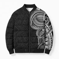 Traditional Polynesian Art Tattoos Bomber Puffer Jacket Black Color - Polynesian Pride