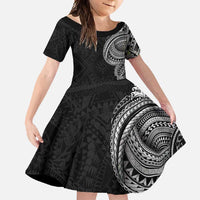 Traditional Polynesian Art Tattoos Family Matching Mermaid Dress and Hawaiian Shirt Black Color - Polynesian Pride