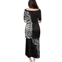 Traditional Polynesian Art Tattoos Family Matching Puletasi and Hawaiian Shirt Black Color - Polynesian Pride