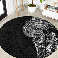 Traditional Polynesian Art Tattoos Round Carpet Black Color - Polynesian Pride