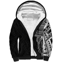 Traditional Polynesian Art Tattoos Sherpa Hoodie Black Color - Polynesian Pride
