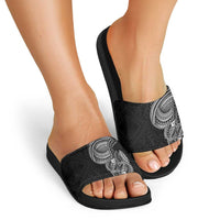Traditional Polynesian Art Tattoos Slide Sandals Black Color - Polynesian Pride