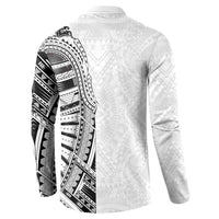 Traditional Polynesian Art Tattoos Button Sweatshirt White Color - Polynesian Pride