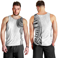 Traditional Polynesian Art Tattoos Men Tank Top White Color - Polynesian Pride