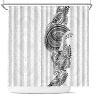 Traditional Polynesian Art Tattoos Shower Curtain White Color - Polynesian Pride