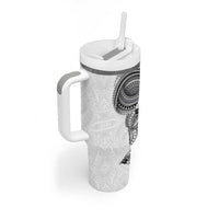 Traditional Polynesian Art Tattoos Tumbler With Handle White Color - Polynesian Pride