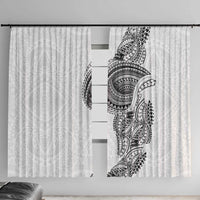 Traditional Polynesian Art Tattoos Window Curtain White Color - Polynesian Pride