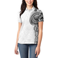 Traditional Polynesian Art Tattoos Women Polo Shirt White Color - Polynesian Pride