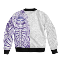 Traditional Polynesian Art Tattoos Bomber Jacket Purple Color - Polynesian Pride