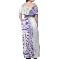 Traditional Polynesian Art Tattoos Off Shoulder Maxi Dress Purple Color - Polynesian Pride