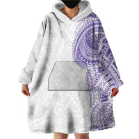Traditional Polynesian Art Tattoos Wearable Blanket Hoodie Purple Color - Polynesian Pride