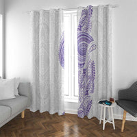 Traditional Polynesian Art Tattoos Window Curtain Purple Color - Polynesian Pride