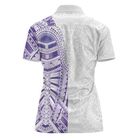 Traditional Polynesian Art Tattoos Women Polo Shirt Purple Color - Polynesian Pride