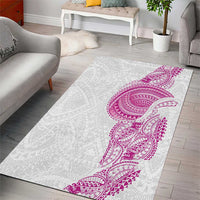Traditional Polynesian Art Tattoos Area Rug Pink Color - Polynesian Pride